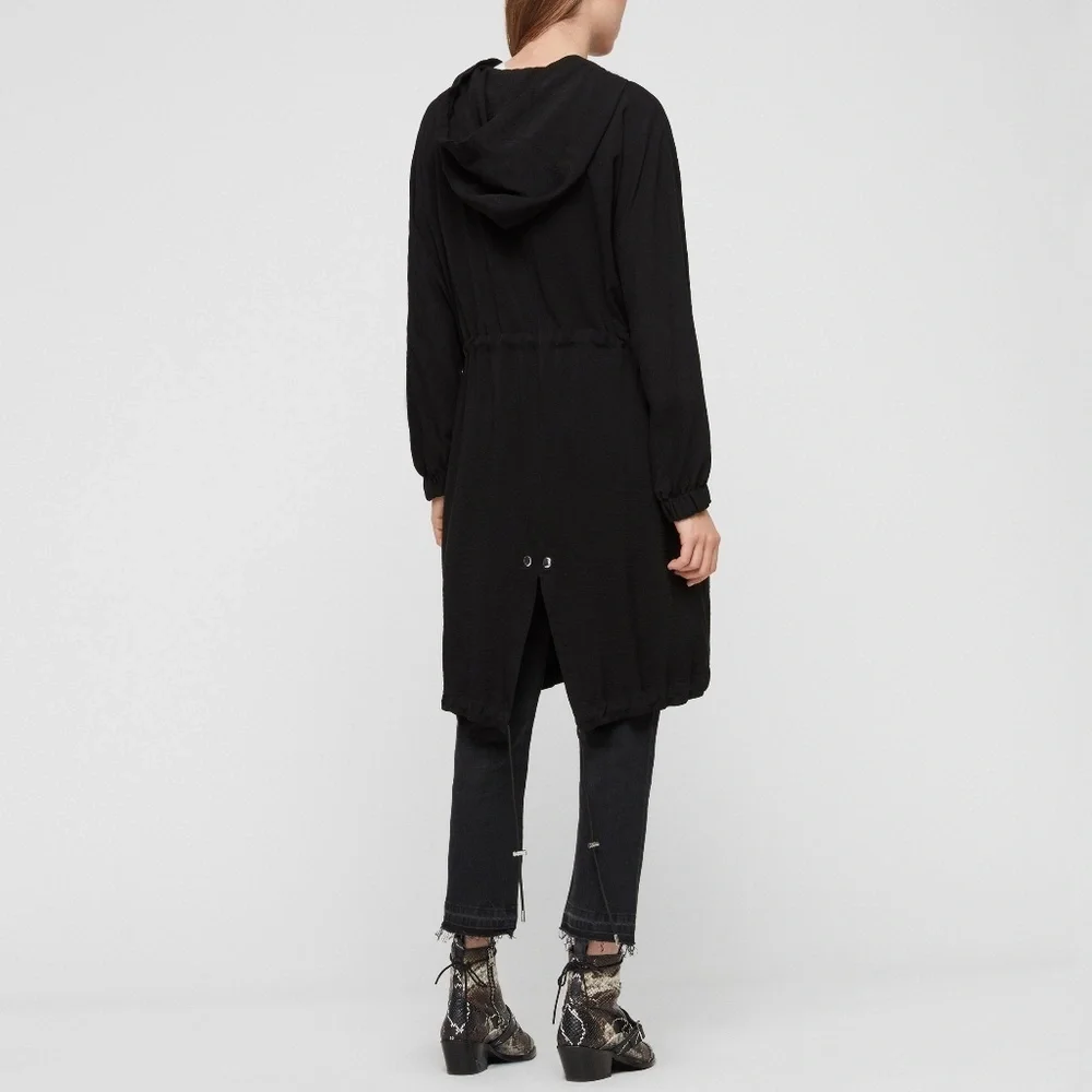 ALLSAINTS Lightweight Bay Parka Black Small - Picture 3 of 6
